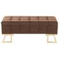 LumiSource Midas Storage Bench with Brown Velvet Cushion in Gold, , large