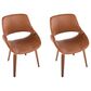 LumiSource Fabrico Mid-Century Modern Dining/accent Chair in Walnut and Camel Faux Leather by LumiSource - Set of 2, , large