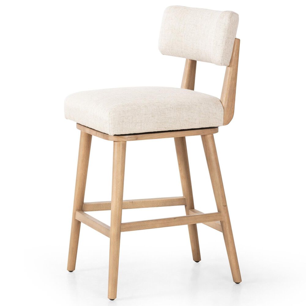 Four Hands Cardell Swivel Counter Stool in Washed Natural Parawood, , large