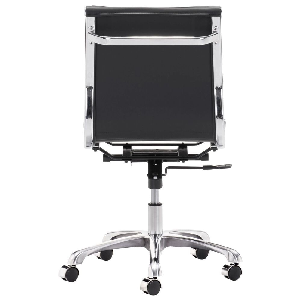Zuo Modern Lider Plus Office Chair in Black and Silver, , large