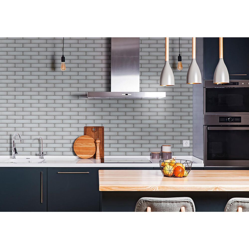 MS International Ice Beveled 2&quot; x 6&quot; Glass Subway Tile, , large
