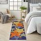 Nourison Aloha 2" x 6" Blue and Multicolor Indoor/Outdoor Runner, , large