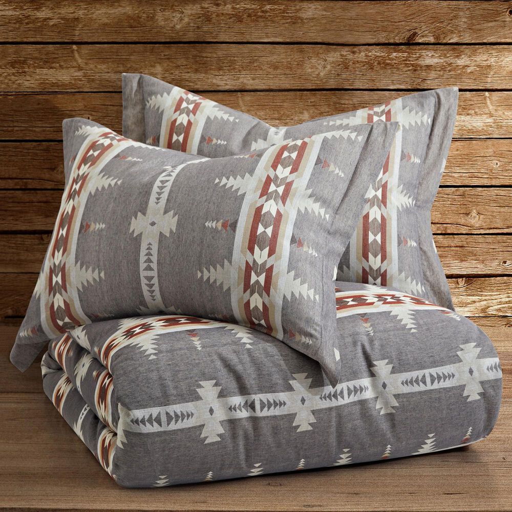 Levtex Corrales 2-Piece Twin Duvet Cover Set in Grey, Cream, Taupe and Brick Red, , large