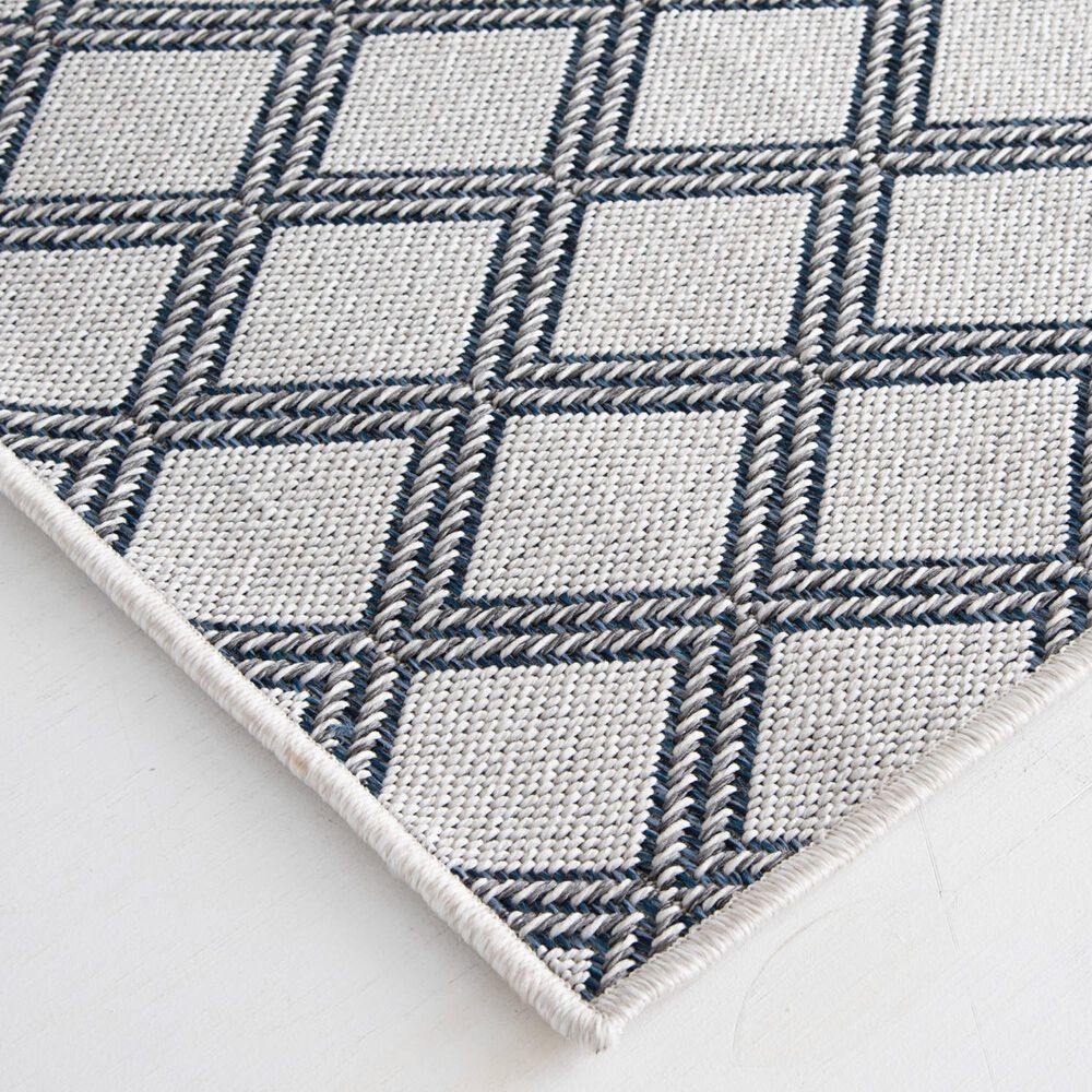 Central Oriental New Zealand Diamond 5&#39;3&quot; x 7&#39; Ecru and Granite Area Rug, , large