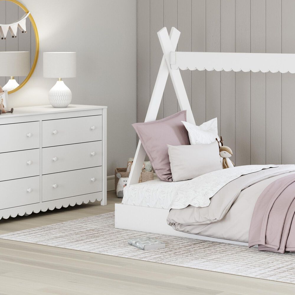 Ashley Hallityn 6-Drawer Dresser in Matte White, , large