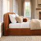 Jennifer Taylor Home Archie Upholstered Platform Bed Frame in Burnt Orange, , large