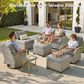 HOMLUX 13-Piece Patio Conversation Set with 54" Fire Pit Table in Dark Gray, , large