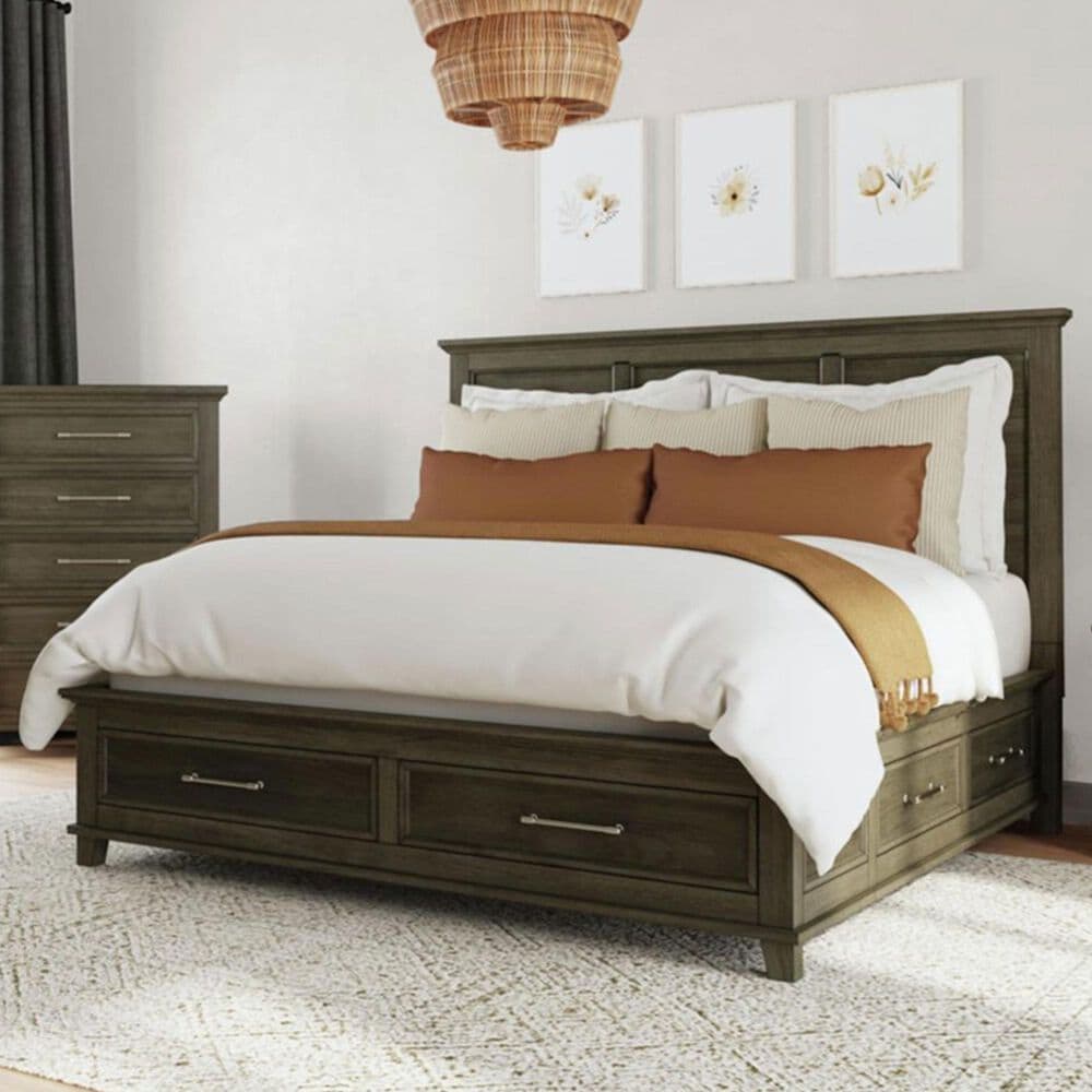 Mayberry Hill Canterbury King Storage Bed in Grey, , large