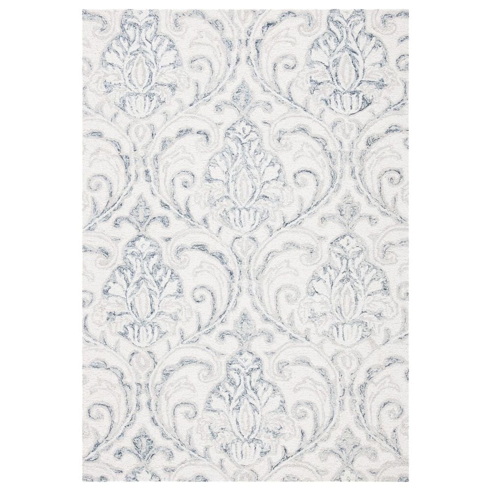 Safavieh Micro-Loop Damask 3" x 5" Ivory and Grey Area Rug, , large