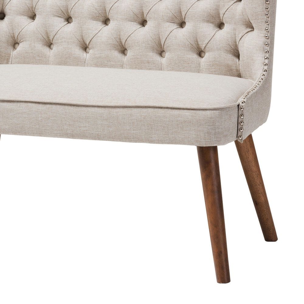 Baxton Studio Scarlett Stationary Loveseat Settee in Light Beige, , large
