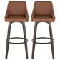 LumiSource Hannah Swivel Bar Stool with Camel Faux Leather Upholstery in Walnut and Black (Set of 2), , large