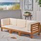 Noble House Oana 3-Piece Patio Sofa Set with Beige Cushion in Teak Brown, , large