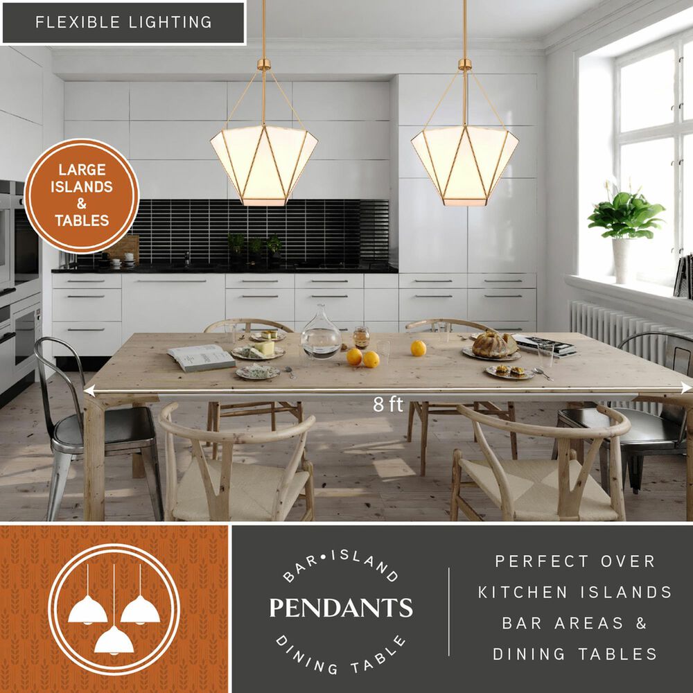 Vaxcel Lighting Burnett 3-Light Cone Pendant in Muted Brass, , large