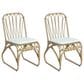 Hearth and Haven Outdoor PE Wicker Dining Chair with White Cushion in Natural (Set of 2), , large