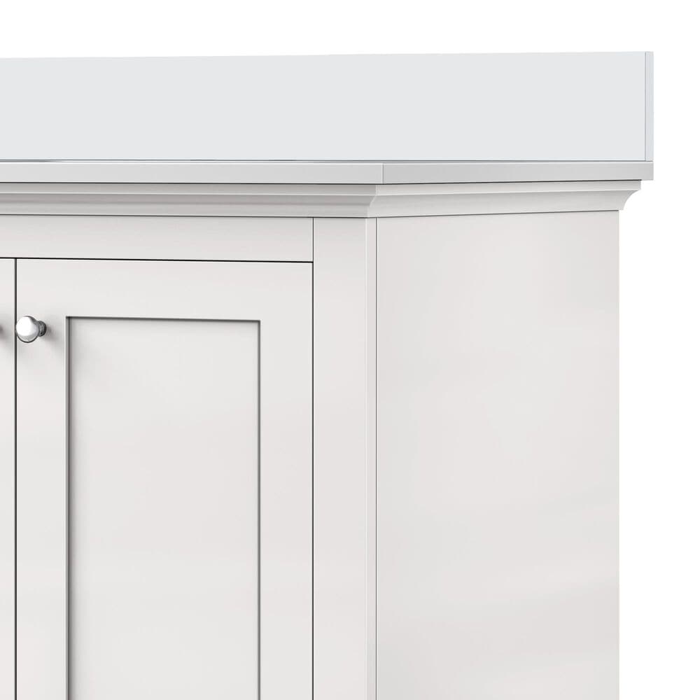 Lexora Home Dukes 30&quot; Single Bathroom Vanity in White with 2 cm White Cultured Marble Top and Rectangular Sink, , large