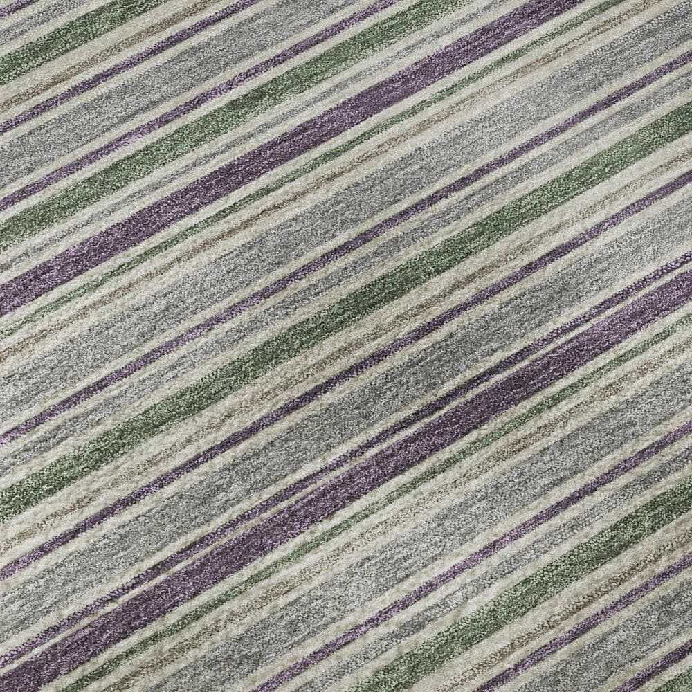 Dalyn Rug Company Soft Essentials Striped Pewter 1'8" x 2'6" Indoor/Outdoor Area Rug, , large