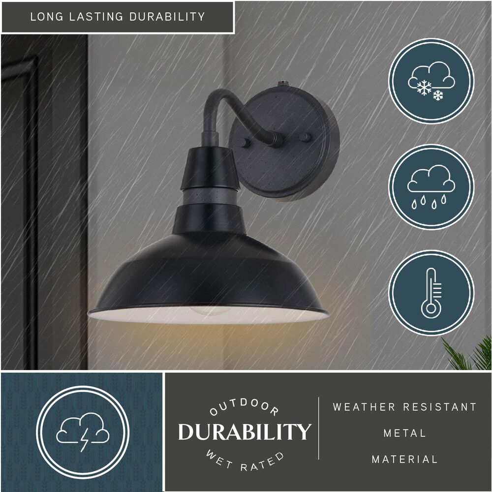 Vaxcel Buena Park 1-Light Outdoor Wall Sconce in Vintage Black and Matte White, , large