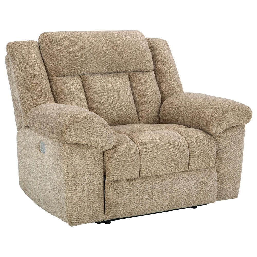 Ashley Tip-Off Power Recliner with Adjustable Headrest in Wheat, , large