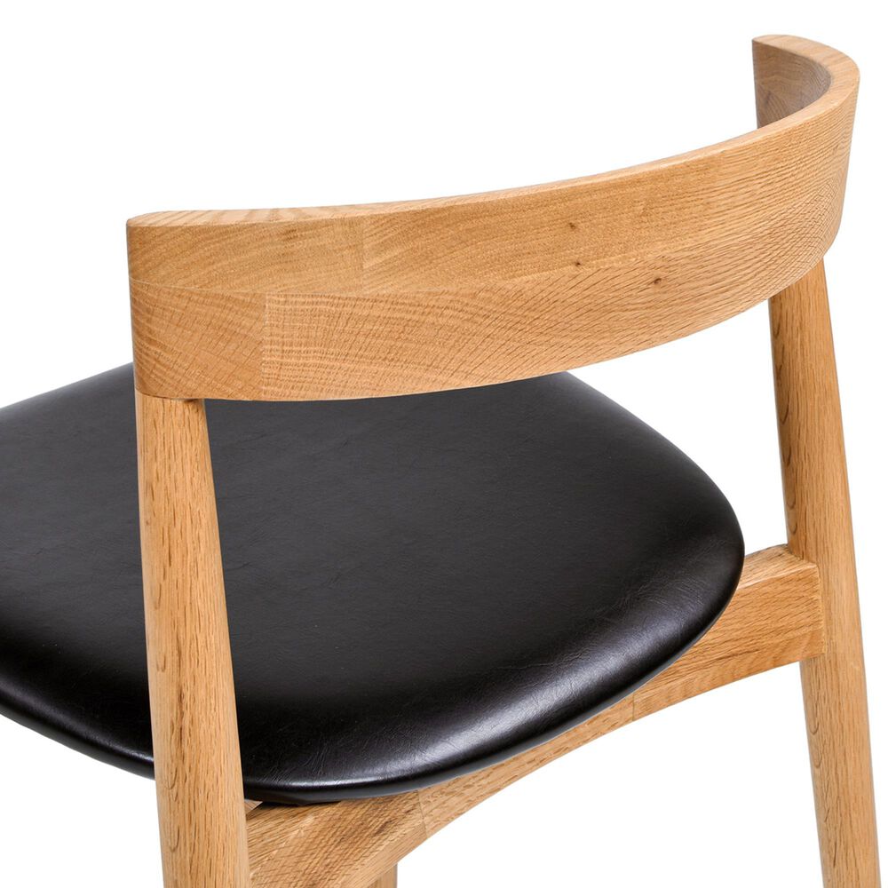 Jennifer Taylor Home Raven Side Chair with Black Cushion in Warm Natural Brown, , large