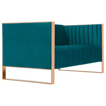 Dayton Trillium Loveseat in Aqua Blue Velvet, , large