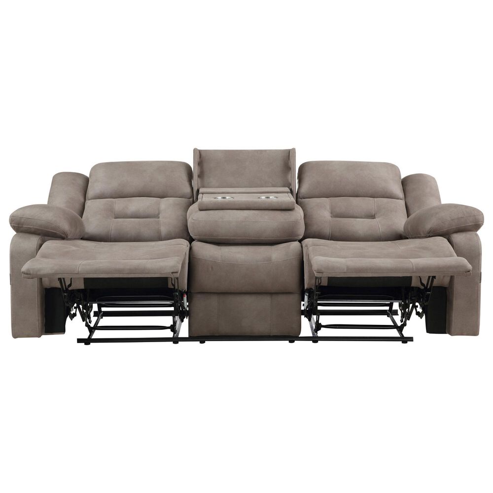 Steve Silver Abilene Manual Reclining Sofa with Drop-Down Console in Tan, , large