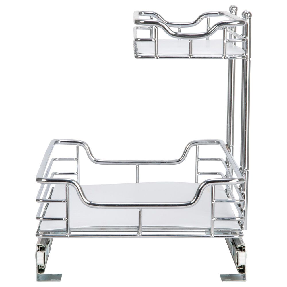 Household Essentials Glidez 2-Tier Pull Out/Slide Out Storage Organizer in Silver, , large