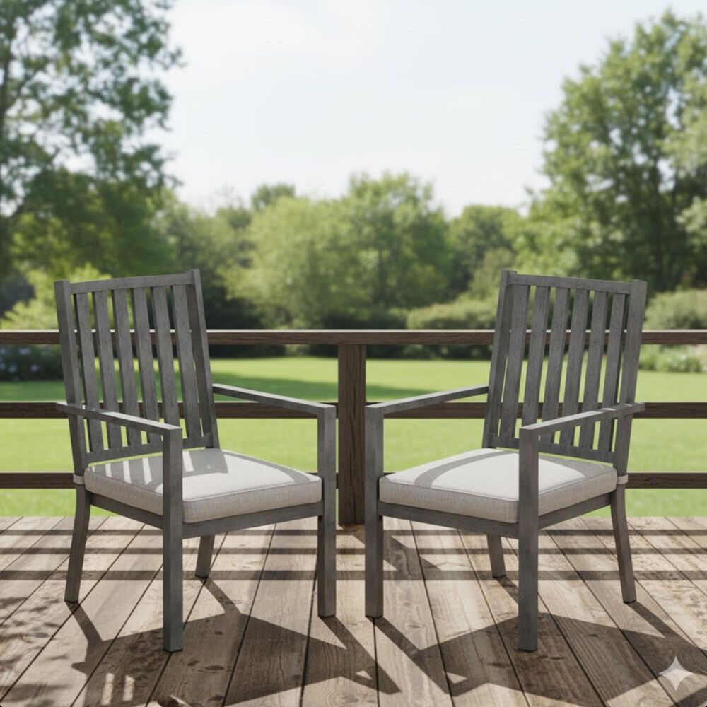 Hearth and Haven Outdoor All-Weather Aluminum Dining Chair in Gray (Set of 4), , large