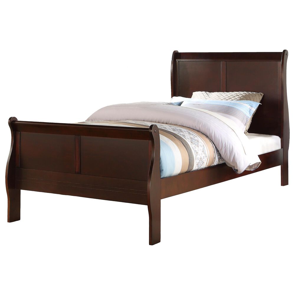 Crown Mark Louis Philip 3-Piece Full Bedroom Set in Cherry, , large