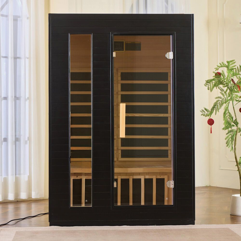 EZlife 2-Person Ultra-Low EMF Sauna in Charcoal Gray, , large