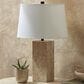 37B Agate Square Table Lamp in Natural Travertine, , large