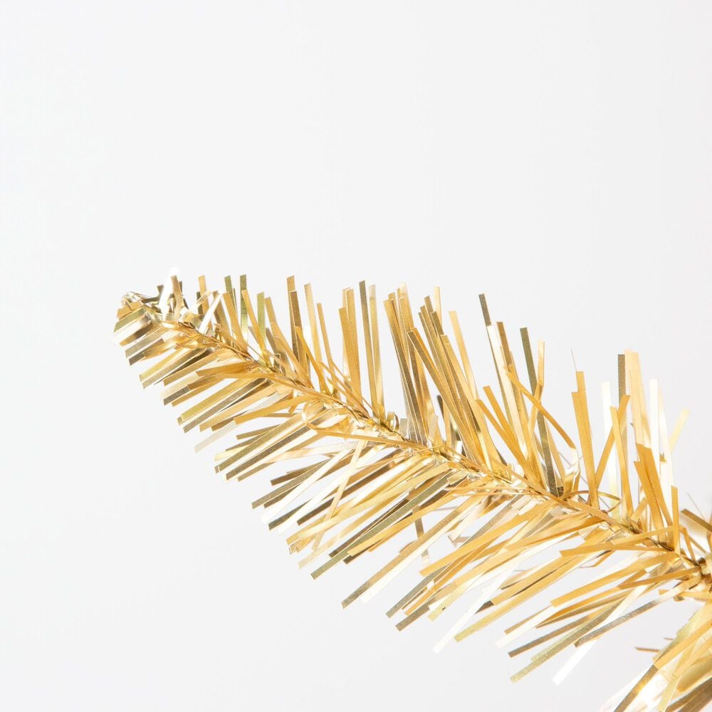 The Gerson Company 7.5&#39; Pre-Lit Tuscany Tinsel Christmas Tree in Gold, , large