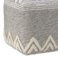 LR Home 16" Square Pouf in Gray and Melange, , large