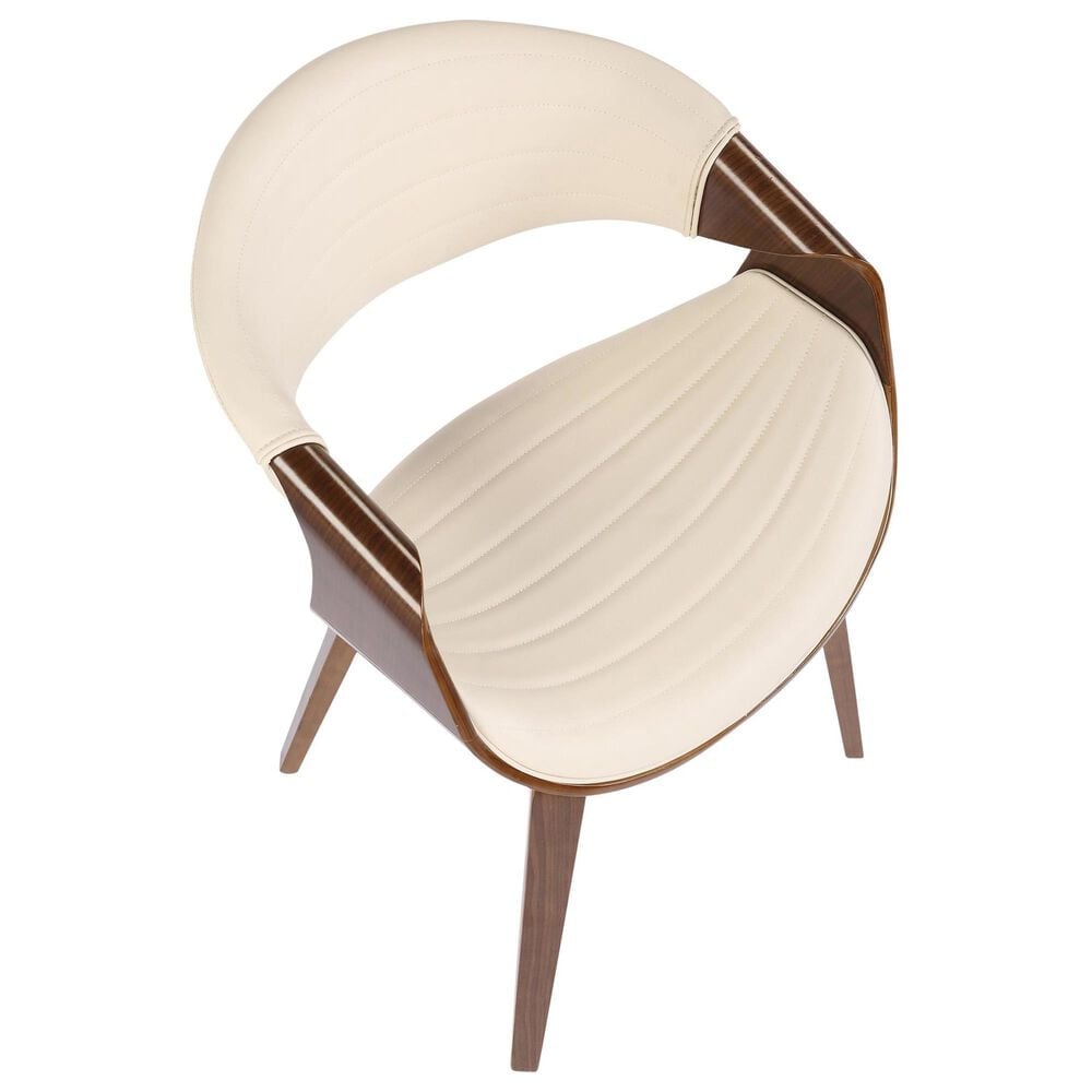 Lumisource Symphony Arm Chair with Cream Cushion in Walnut, , large