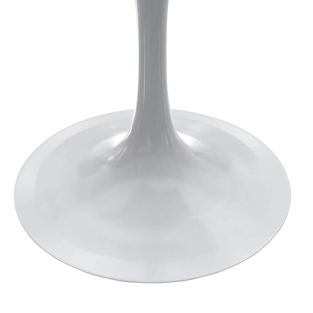 Leisuremod LeisureMod Verve Collection 27 Square Dining Table, White Base with Laminated White Marbleized Top, , large