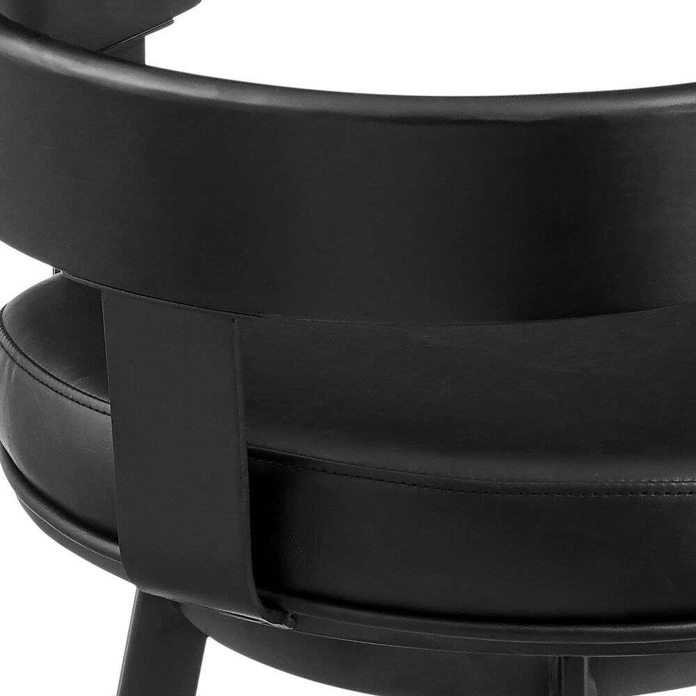 Armen Living Idris Swivel Counter Stool in Black, , large