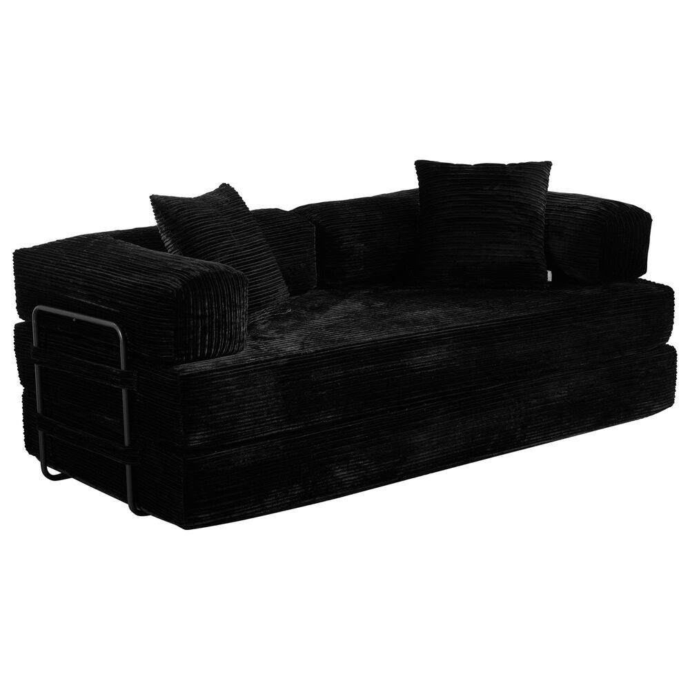 HOMLUX 80" Convertible Modular Sofa Bed in Black, , large