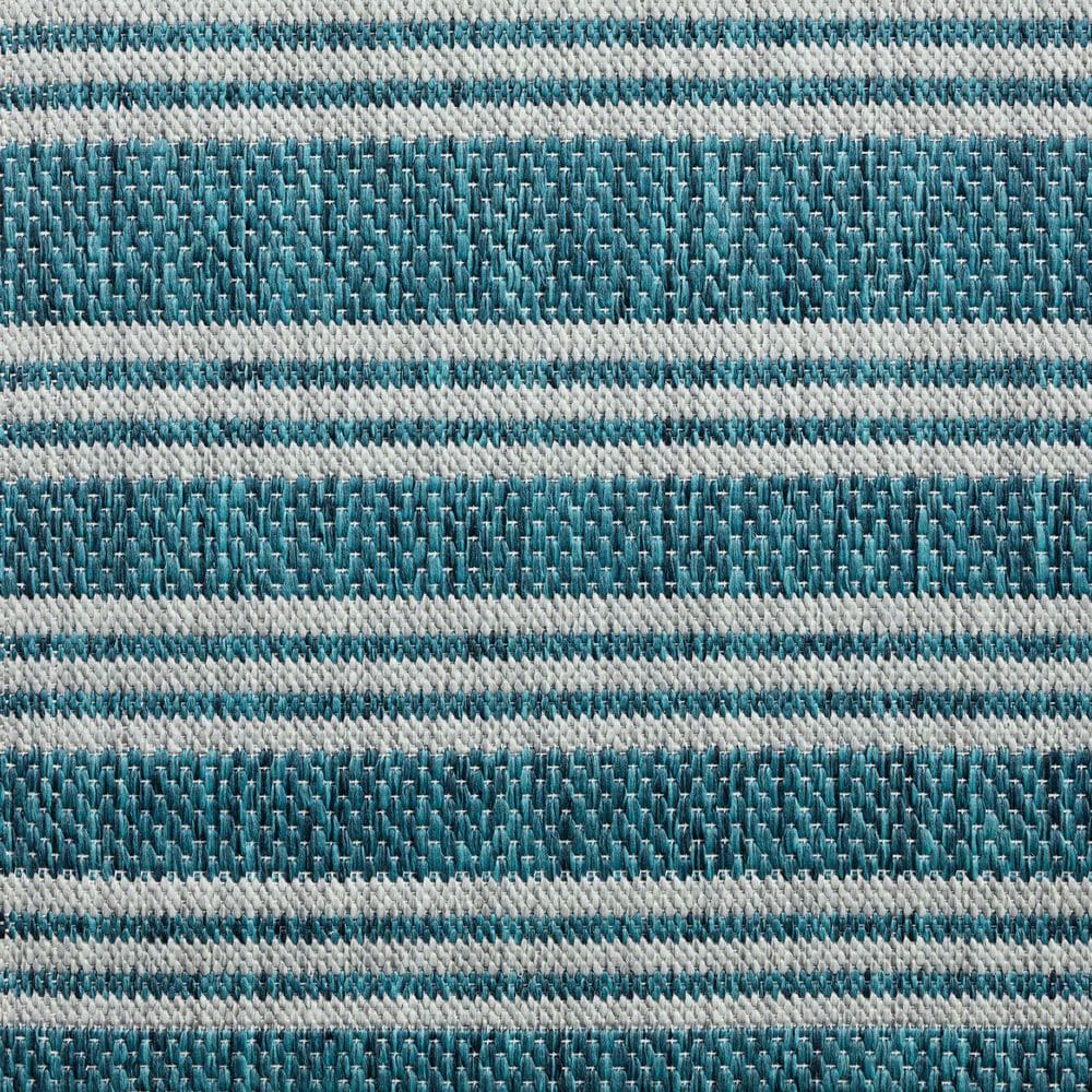 Loloi Easton Teal and Fog 2&#39;3&quot; x 3&#39;9&quot; Indoor/Outdoor Area Rug, , large