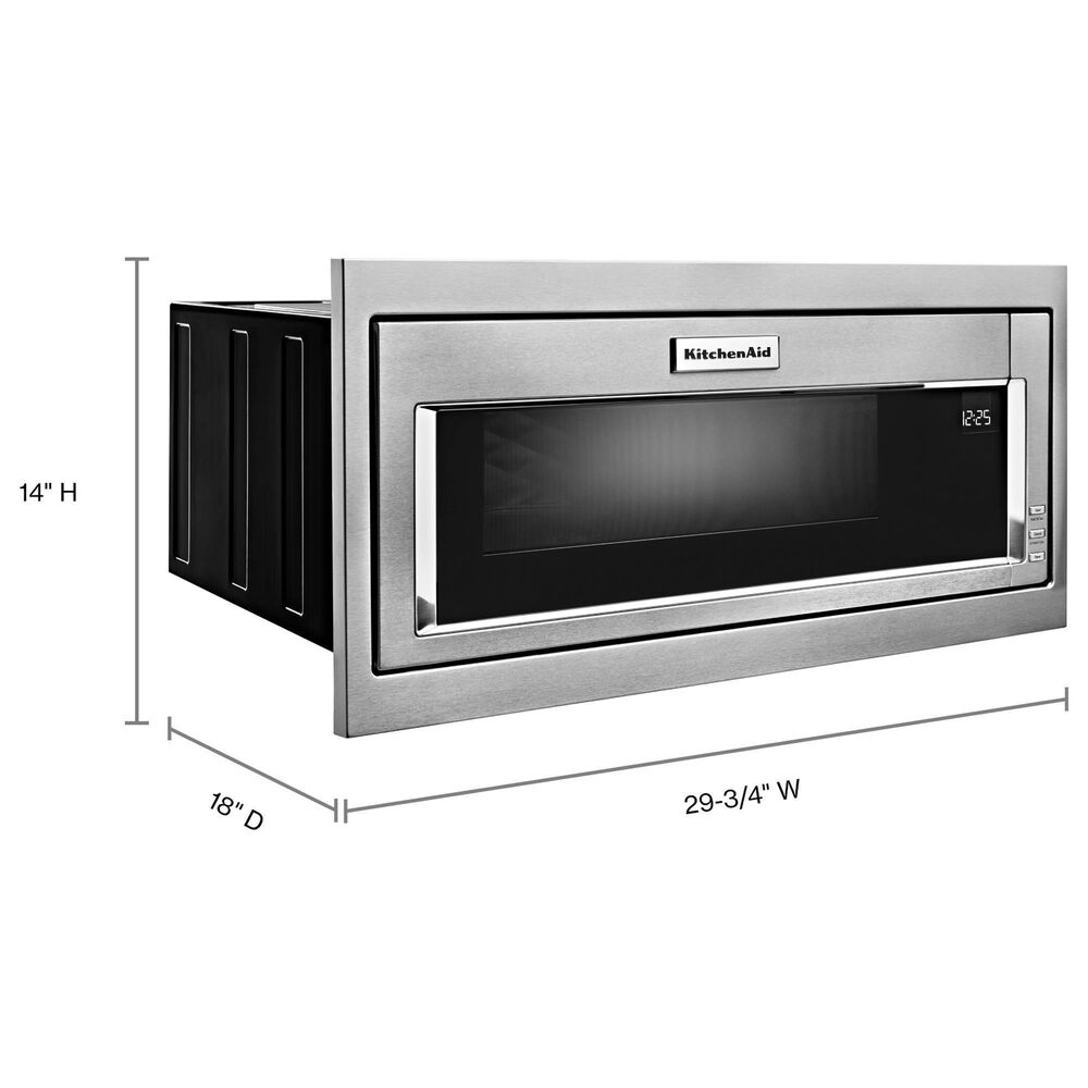 KitchenAid 1.1 Cu. Ft. Built-In Low Profile Microwave with Slim Trim Kit in Stainless Steel, , large