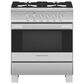 Fisher & Paykel 4 Piece Stainless Steel Kitchen Set with 20.1 Cu. Ft. 3-Door French Door Refrigerator with Ice and Water, 30" Freestanding Gas Range, Built-In 24 Inch Full Console Double DishDrawer with Full Flex Racking, and 30" Over the Range Microwave Oven, , large