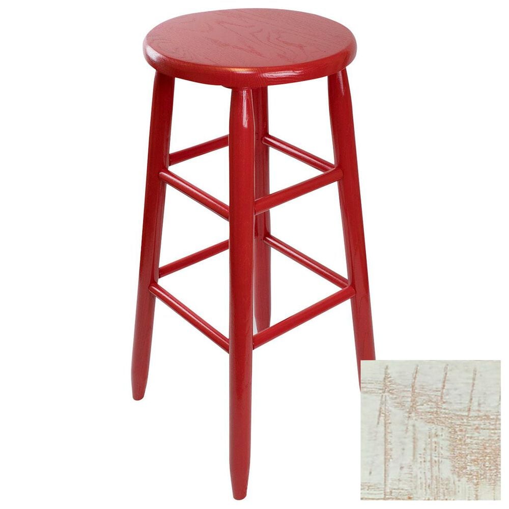 Lakeside Garland Round Barstool in Woodleaf White, , large