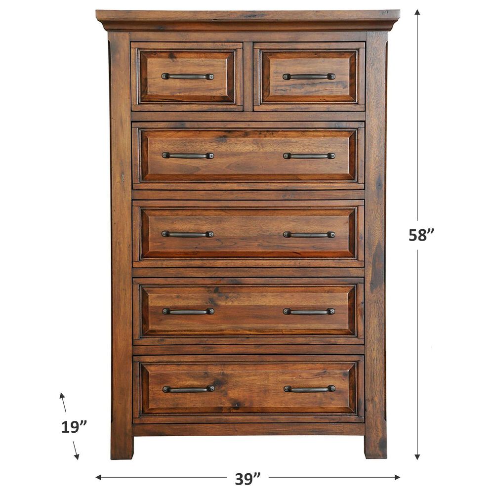 Napa Furniture Design Hill Crest 6-Drawer Chest in Dark Chestnut, , large