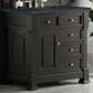 James Martin Vanities Brookfield 36" Single Bathroom Vanity in Black Onyx with 3 cm Charcoal Soapstone Quartz Top and Rectangular Sink, , large