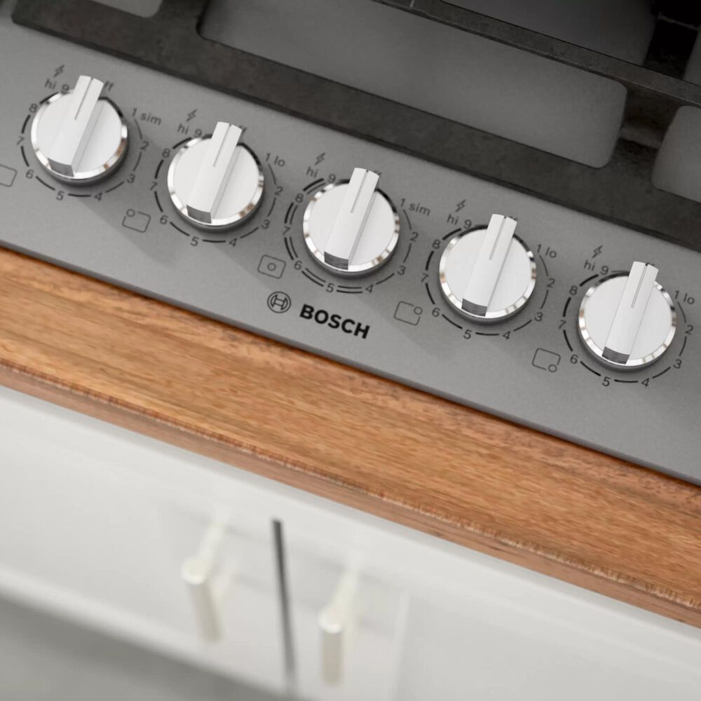 Bosch Benchmark 36" Tempered Glass Gas Cooktop in Dark Silver