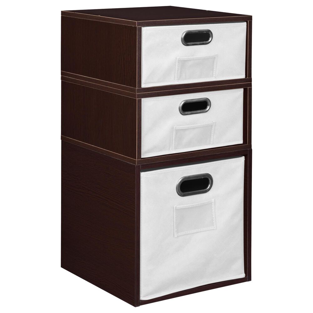 Regency Global Sourcing Niche Cubo 3-Piece Storage Set with Half Drawers in Truffle/White, , large