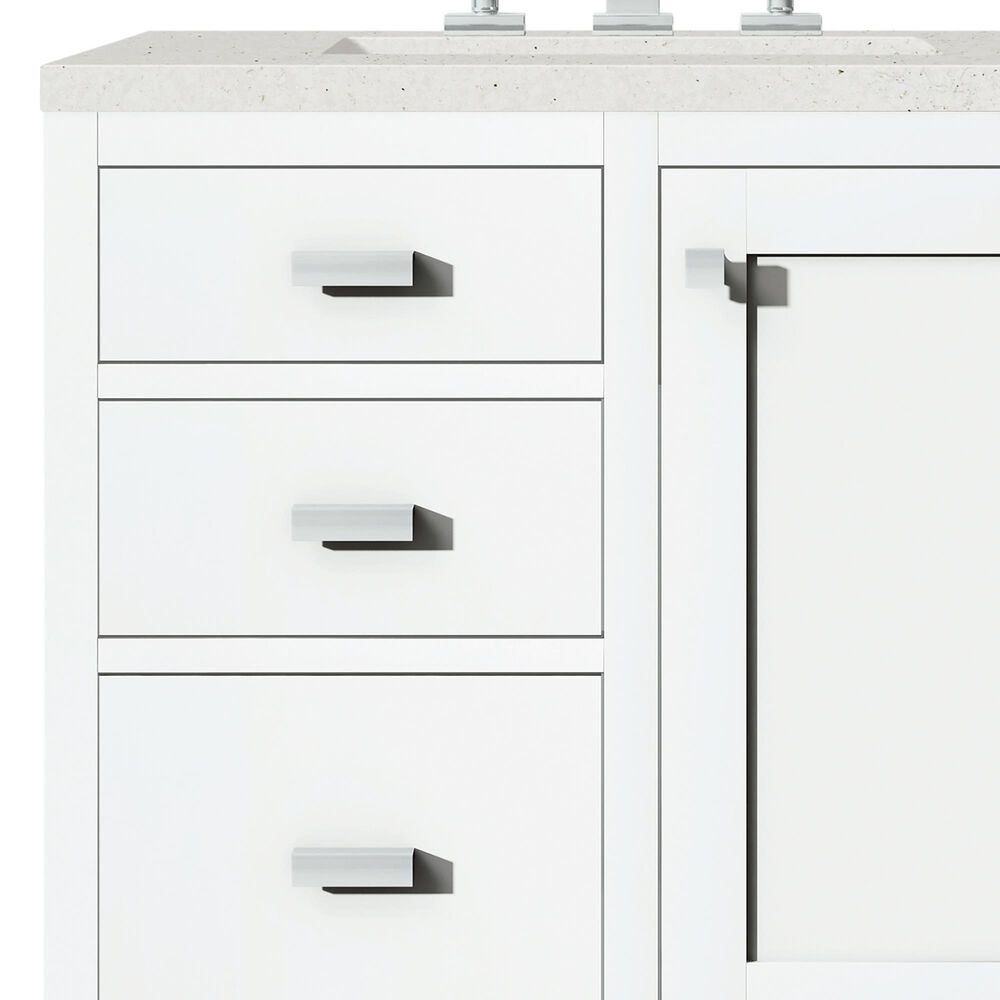 James Martin Vanities Addison 30&quot; Single Bathroom Vanity in Glossy White with 3 cm Lime Delight Quartz Top and Rectangular Sink, , large