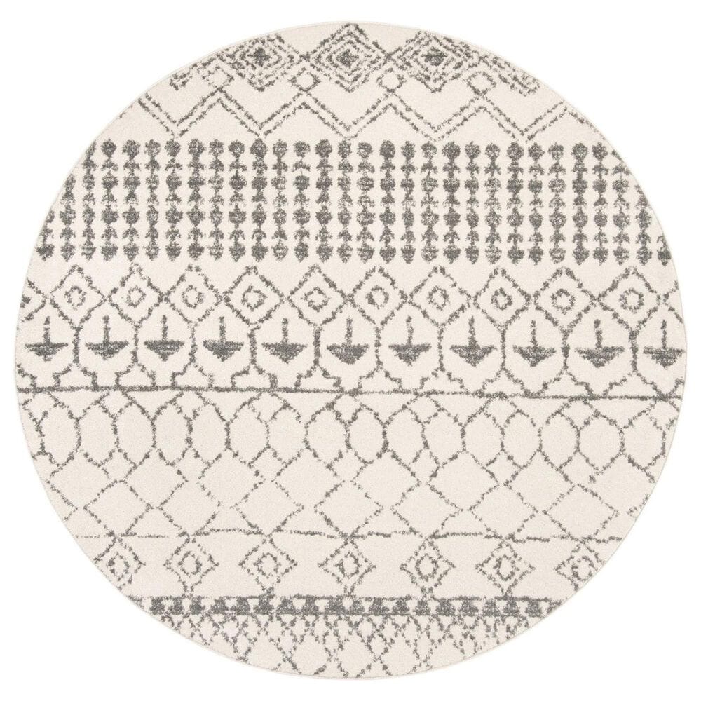 Safavieh Tulum 10" Round Ivory and Grey Area Rug, , large