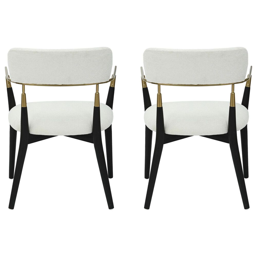 LumiSource Savannah Arm Chair with Cream Cushion in Black and Gold (Set of 2), , large