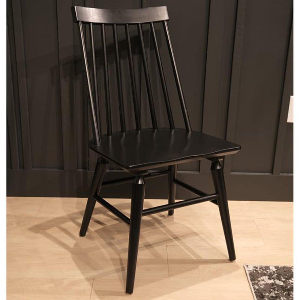 Golden Wave Furniture Charleston Windsor Dining Side Chair in Black, , large