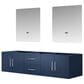 Lexora Home Geneva 72" Double Bathroom Vanity Cabinet Only in Navy Blue and 30" LED Mirrors, , large