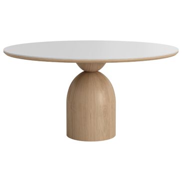 CASABIANCA HOME Andrea Wood and Ceramic Pedestal Dining Table, , large